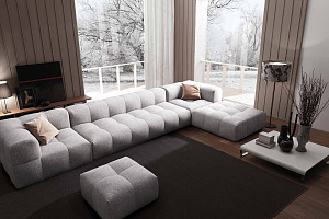 Стильный длинный бескаркасный диван Квадро на заказ